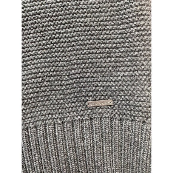 Calvin Klein Fisherman Cable Knit Sweater Men XL Chunky V Neck Black Pullover - Picture 6 of 11